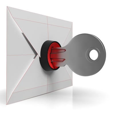 Envelope And Key Shows Safe And Secure Email
